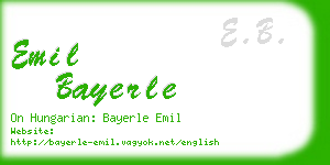 emil bayerle business card